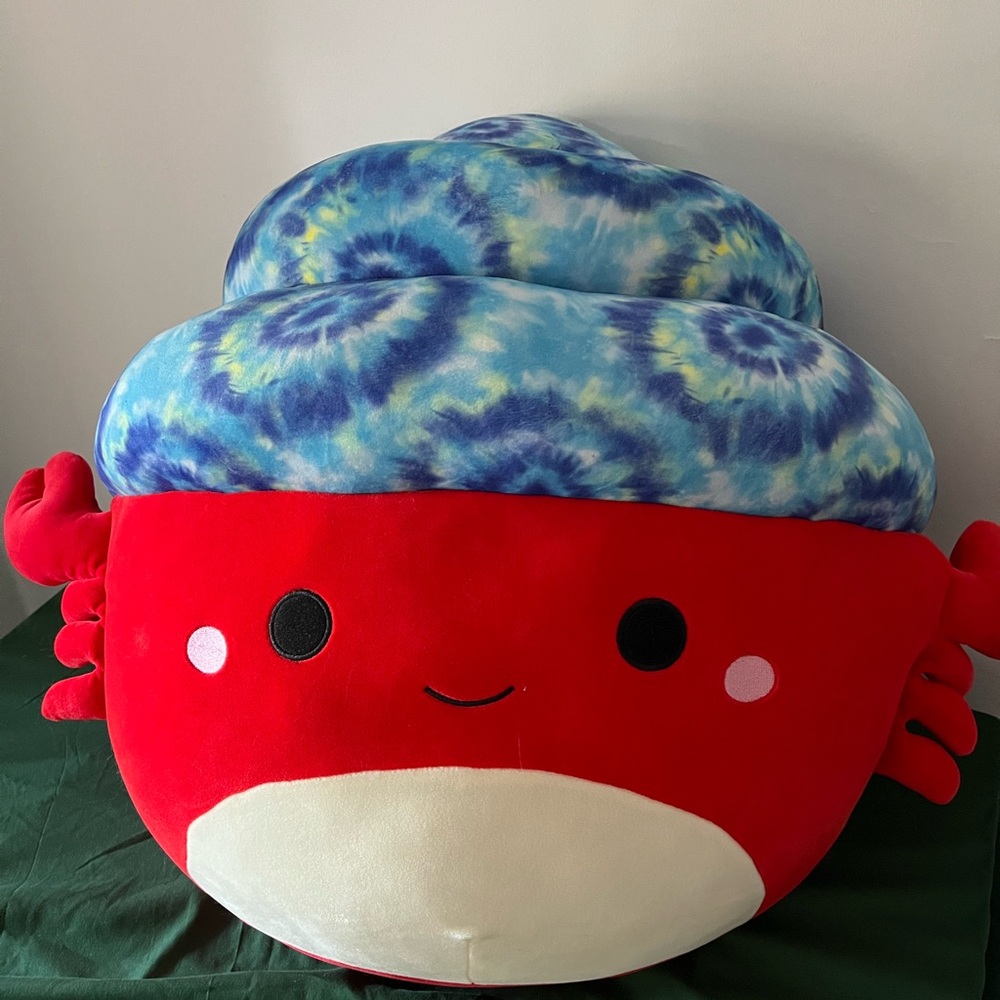 Squishmallows Indie 24 inch Red and Blue Tie-Dye Hermit Crab Plush